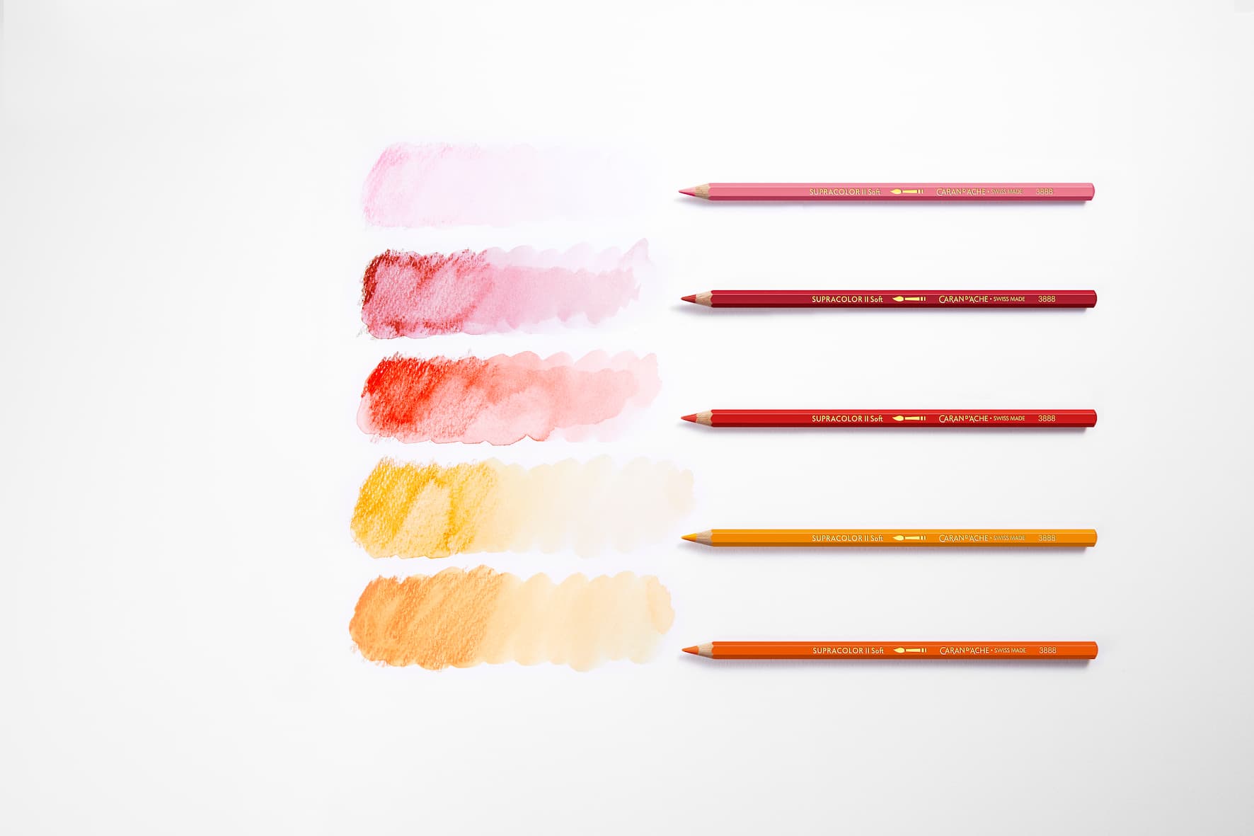 Photo représentant la texture des crayons de couleur aquarellable Supracolor Soft